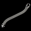 Silver Designer Inspired Waffle Mesh Bridal Wedding Bracelet 8911