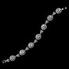 Silver Clear Oval CZ Clasp Bridal Wedding Bracelet 9017