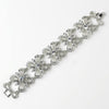 Antique Silver Rhodium Clear Rhinestone Floral Butterfly Bridal Wedding Bracelet 9086