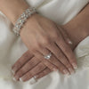Eye Catching Iridescent Silver AB Bridal Wedding Bracelet B 917