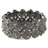 Hematite Smoke Rhinestone Stretch Bridal Wedding Bracelet 9236