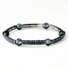Hematite Silver Navy Austrian Crystal Bridal Wedding Stretch Bridal Wedding Bracelet 9246