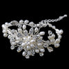 Silver Ivory Freshwater Pearl & Rhinestone Bridal Wedding Bracelet 1160