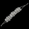 Silver Clear Rhinestone & Swarovski Crystal Bead Bridal Wedding Bracelet 9501