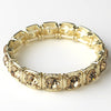 Gold Topaz Rhinestone Stretch Bridal Wedding Bracelet 964