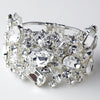 Silver Clear Czech Stone Bangle Bridal Wedding Bracelet 9676