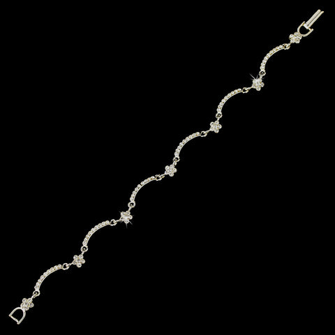 Silver Crystal Bridal Wedding Bracelet 98