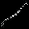 Black Rope Silver Charm Bridal Wedding Bracelet 9975
