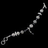 Black Rope Silver Charm Bridal Wedding Bracelet 9976