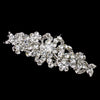 Rhodium Silver Clear Rhinestone Floral Bridal Wedding Hair Barrette 1119