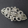 Vintage Rhodium Silver Rhinestone Bridal Wedding Hair Barrette 2030