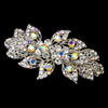 Stunning Antique Silver AB Bridal Wedding Hair Barrette 8334