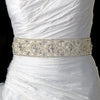 * Crystal & Bugle Beaded Bridal Wedding Sash Belt 12