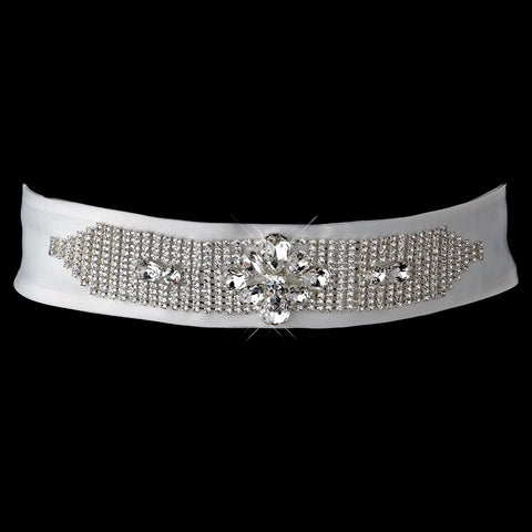 * Modern Rhinestone Accented Bridal Wedding Sash Belt 26