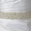 Pearl & Glass Bead Sash Bridal Wedding Belt 302