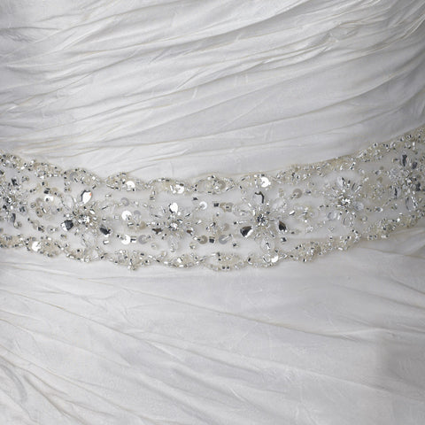 Beaded Sash Bridal Wedding Belt with Rhinestone, Bugle Bead & Sequin Accents 51