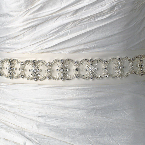 * Crystals, Rhinestones & Bugle Bead Accented Wedding Bridal Wedding Belt 6