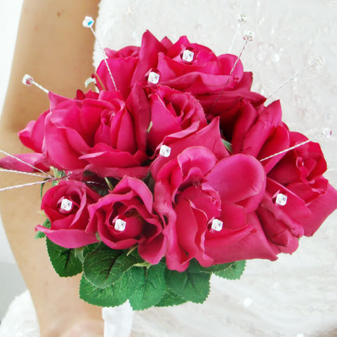 Crystal and Rhinestone Bridal Wedding Bouquet Jewelry BQ 208