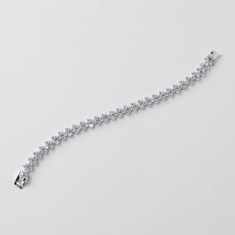 Silver Clear Follow Me Cubic Zirconia Bridal Wedding Bracelet B 2026