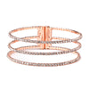 Rose Gold 3 Row Rhinestone Bridal Wedding Bracelet 306
