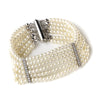 Rhodium Ivory 6 Row Pearl Stretch Bridal Wedding Bracelet 82065