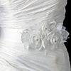 Floral Leaf Sash Belt with Silver Bugle Beads & Rhinestones 103