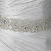 Sheer Organza Rhinestone & Pearl Accent Beaded Bridal Wedding Belt 280