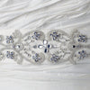 Ivory Matte Satin Floral Beaded Rhinestone Bridal Wedding Belt 384