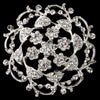 Silver Clear Rhinestone Flower Vine Bridal Wedding Brooch 1004