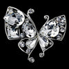 Antique Silver Clear Rhinestone Butterfly Bridal Wedding Brooch 111