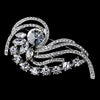 Antique Silver Clear Rhinestone Bridal Wedding Brooch 112