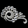 Antique Silver Rhinestone Bridal Wedding Brooch 114