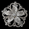 Silver Clear Rhinestone Bridal Wedding Brooch 138