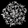 Antique Silver Leaves with Rhinestones Bridal Wedding Brooch 155