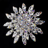 Antique Silver Clear & AB Rhinestone Bridal Wedding Brooch 165