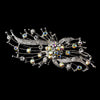 Antique Silver Clear and AB Rhinestone Bridal Wedding Brooch 169