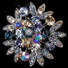 Antique Silver Multi Rhinestone Bridal Wedding Brooch 185