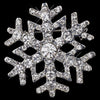 Antique Silver Clear Rhinestone Snowflake Bridal Wedding Brooch 197
