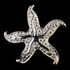 * Gold Clear Two Tone Starfish Bridal Wedding Brooch 204