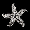 Silver Two Tone Starfish Bridal Wedding Brooch 204