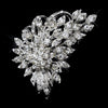 Antique Silver Clear Rhinestone Bridal Wedding Brooch 205