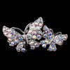 * Antique Silver AB Rhinestone Butterfly Bridal Wedding Brooch 212