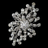 Antique Rhodium Silver Clear Bridal Wedding Brooch 232