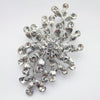 Antique Rhodium Silver Clear Bridal Wedding Brooch 232