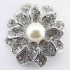 Antique Rhodium Silver Ivory Pearl Bridal Wedding Brooch 234