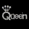 * Silver Queen Rhinestone Bridal Wedding Brooch 30111