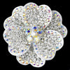 * White with Clear and Aurora Borealis Rhinestone Bridal Wedding Brooch 30503