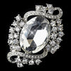 Antique Silver Clear Rhinestone Vintage Bridal Wedding Brooch 30586