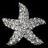 Antique Silver Starfish CZ Beach Bridal Wedding Brooch 3168