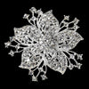 * Silver Rhinestone Starburst Bridal Wedding Brooch 3175